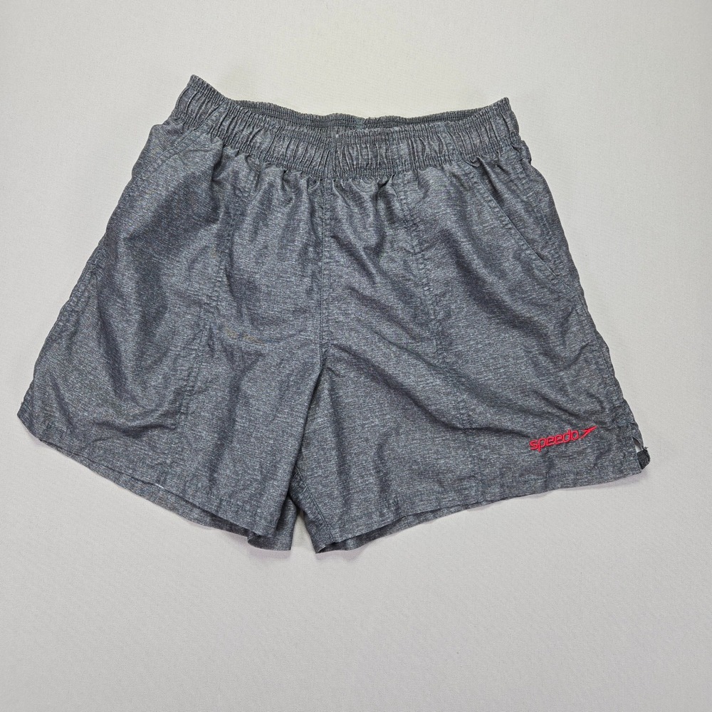 Speedo Swim Trunks Shorts Elastic Waist‎ Activewear Heather Gray Men's S
